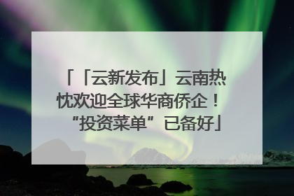 「云新发布」云南热忱欢迎全球华商侨企！“投资菜单”已备好