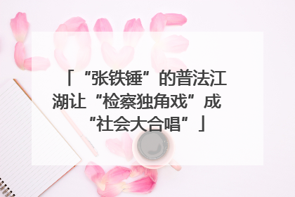 “张铁锤”的普法江湖让“检察独角戏”成“社会大合唱”