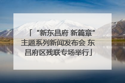 “新东昌府 新篇章”主题系列新闻发布会 东昌府区残联专场举行