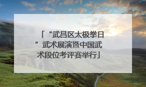 “武昌区太极拳日”武术展演暨中国武术段位考评赛举行