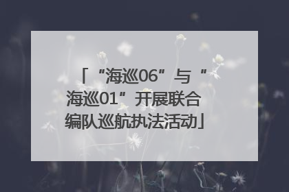 “海巡06”与“海巡01”开展联合编队巡航执法活动