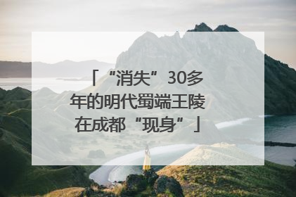 “消失”30多年的明代蜀端王陵在成都“现身”