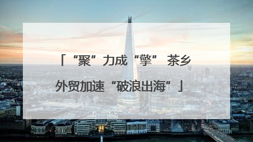 “聚”力成“擎” 茶乡外贸加速“破浪出海”