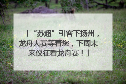 “苏超”引客下扬州，龙舟大赛等着您，下周末来仪征看龙舟赛！