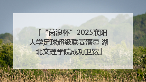 “茵浪杯”2025襄阳大学足球超级联赛落幕 湖北文理学院成功卫冕