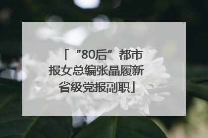 “80后”都市报女总编张晶履新省级党报副职