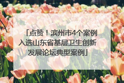 点赞！滨州市4个案例入选山东省基层卫生创新发展论坛典型案例