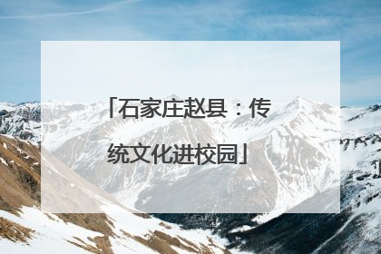石家庄赵县：传统文化进校园
