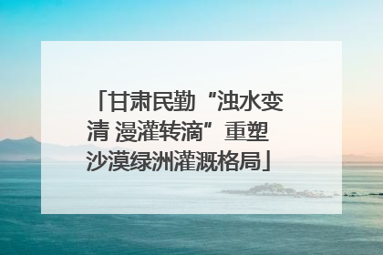 甘肃民勤“浊水变清 漫灌转滴”重塑沙漠绿洲灌溉格局