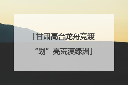 甘肃高台龙舟竞渡“划”亮荒漠绿洲
