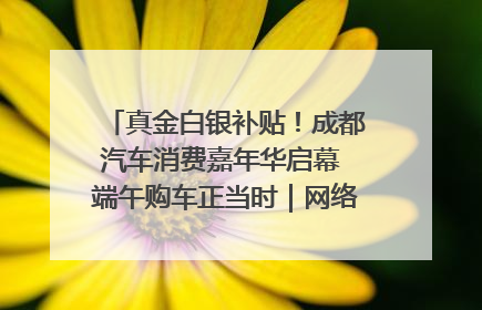 真金白银补贴！成都汽车消费嘉年华启幕 端午购车正当时｜网络中国节·端午