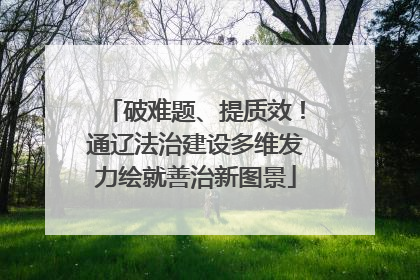 破难题、提质效！通辽法治建设多维发力绘就善治新图景