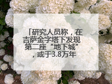 研究人员称，在吉萨金字塔下发现第二座“地下城”，或于3.8万年前建造