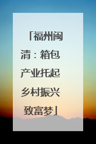 福州闽清：箱包产业托起乡村振兴致富梦