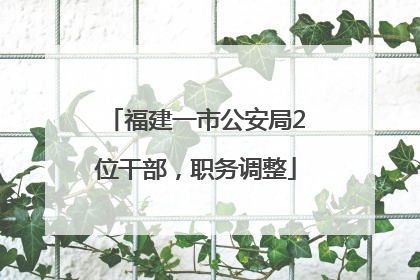 福建一市公安局2位干部，职务调整
