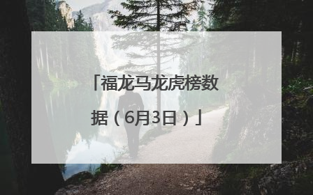 福龙马龙虎榜数据（6月3日）