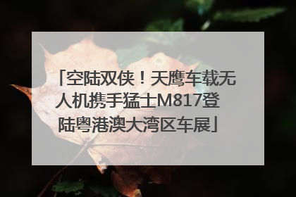 空陆双侠！天鹰车载无人机携手猛士M817登陆粤港澳大湾区车展