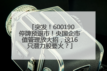 突发！600190停牌预退市！央国企市值管理放大招，这16只潜力股要火？