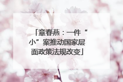 章春燕：一件“小”案推动国家层面政策法规改变