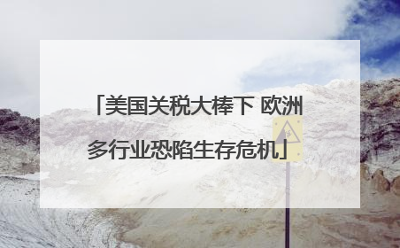 美国关税大棒下 欧洲多行业恐陷生存危机