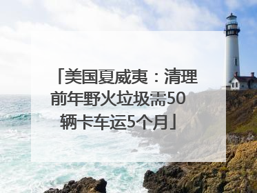 美国夏威夷：清理前年野火垃圾需50辆卡车运5个月