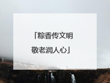 粽香传文明 敬老润人心
