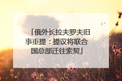 俄外长拉夫罗夫旧事重提：提议将联合国总部迁往索契
