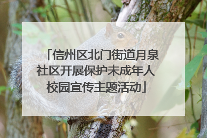 信州区北门街道月泉社区开展保护未成年人校园宣传主题活动