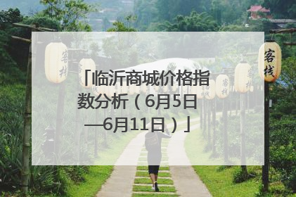 临沂商城价格指数分析（6月5日—6月11日）