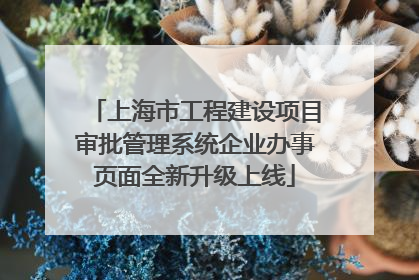 上海市工程建设项目审批管理系统企业办事页面全新升级上线