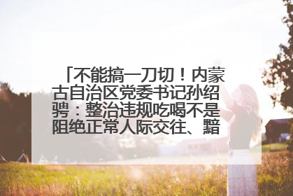 不能搞一刀切！内蒙古自治区党委书记孙绍骋：整治违规吃喝不是阻绝正常人际交往、黯淡人间烟火