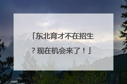 东北育才不在招生？现在机会来了！
