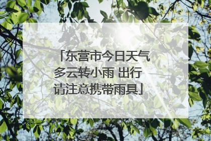 东营市今日天气多云转小雨 出行请注意携带雨具