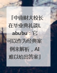 中南财大校长在毕业典礼谈Labubu：它可以作为经典案例来解析，AI难以给出答案
