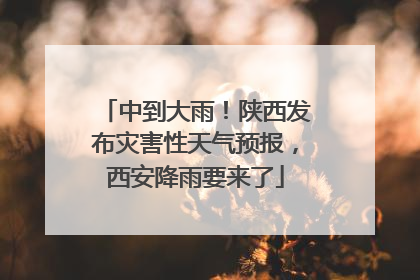 中到大雨！陕西发布灾害性天气预报，西安降雨要来了