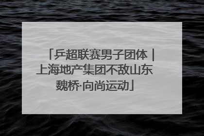乒超联赛男子团体｜上海地产集团不敌山东魏桥·向尚运动