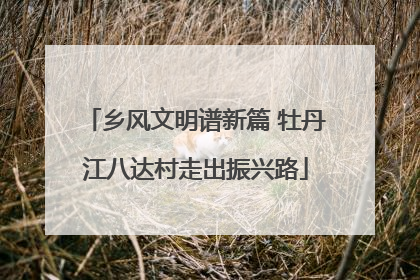 乡风文明谱新篇 牡丹江八达村走出振兴路