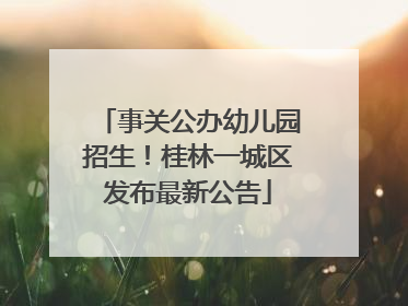 事关公办幼儿园招生！桂林一城区发布最新公告