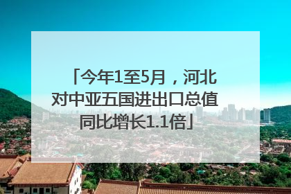 今年1至5月，河北对中亚五国进出口总值同比增长1.1倍