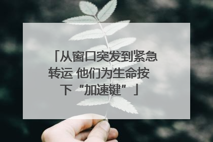 从窗口突发到紧急转运 他们为生命按下“加速键”