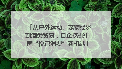 从户外运动、宠物经济到酒类贸易，日企挖掘中国“悦己消费”新机遇
