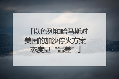 以色列和哈马斯对美国的加沙停火方案态度显“温差”