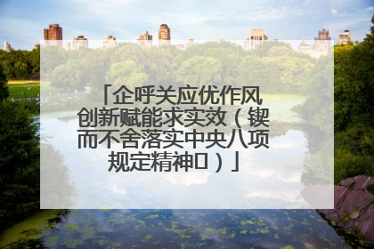 企呼关应优作风 创新赋能求实效（锲而不舍落实中央八项规定精神⑭）