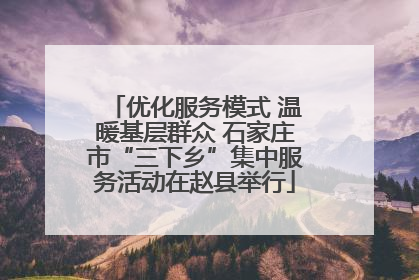 优化服务模式 温暖基层群众 石家庄市“三下乡”集中服务活动在赵县举行