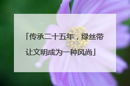 传承二十五年，绿丝带让文明成为一种风尚