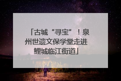 古城“寻宝”！泉州世遗文保学堂走进鲤城临江街道