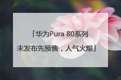 华为Pura 80系列未发布先预售，人气火爆