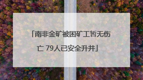 南非金矿被困矿工暂无伤亡 79人已安全升井
