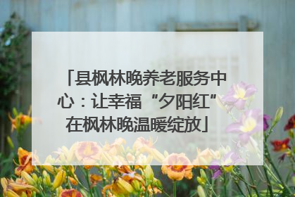 县枫林晚养老服务中心：让幸福“夕阳红”在枫林晚温暖绽放