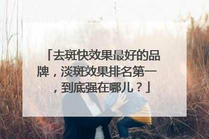 去斑快效果最好的品牌，淡斑效果排名第一，到底强在哪儿？